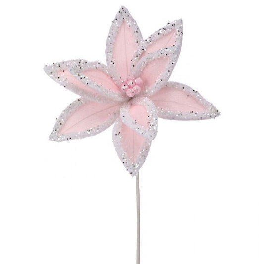 22" WINTER FREEZE POINSETTIA STEM BLPK
