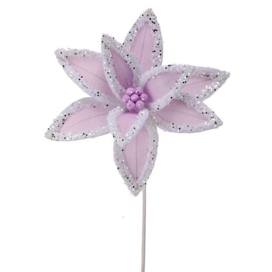 22" WINTER FREEZE POINSETTIA STEM LAV