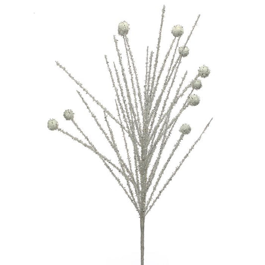 30" GLITTER BURST STEM WHT