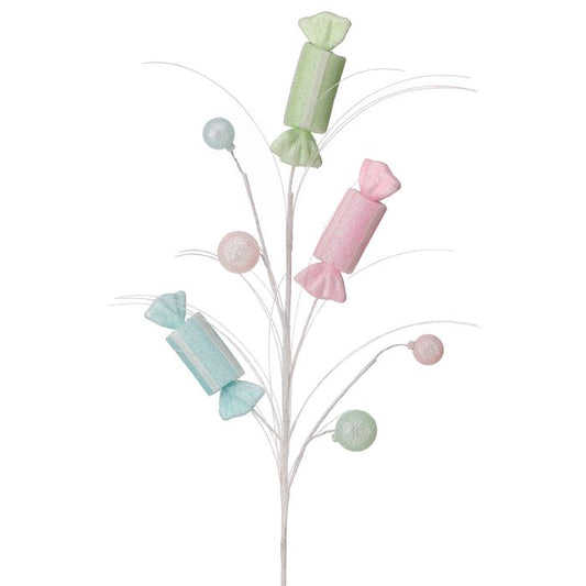 30" GLITTER SWEETS SPRAY W/SUGAR BALL- PASTEL - Burlap and Bling Decor