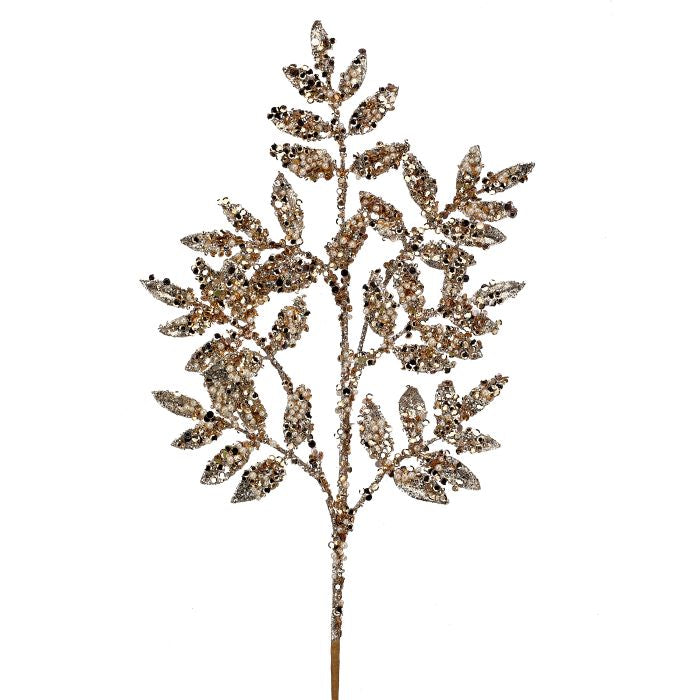 30" PEARL SEQUIN RUSCUS SPRAY CHAMPAGNE - Burlap and Bling Decor