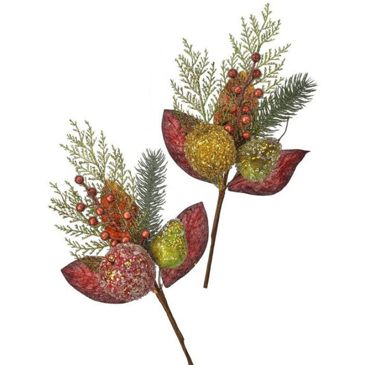 16" BEADED DEL ROBBIA BERRY PICK 2/AST HOMU