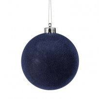 120MM VP FLOCKED BALL ORNAMENT BX/3 NAVY