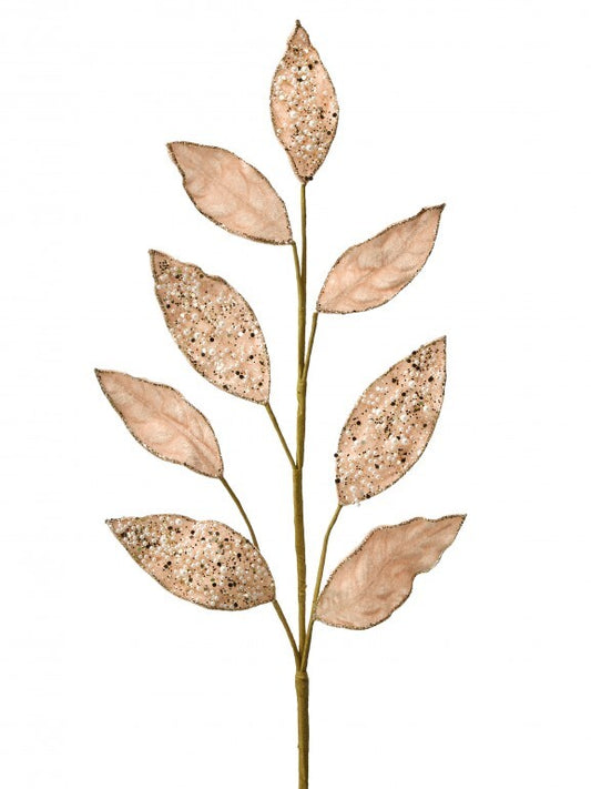 29" PEARL VELVET MAGNOLIA LEAF SPRAY LTCR