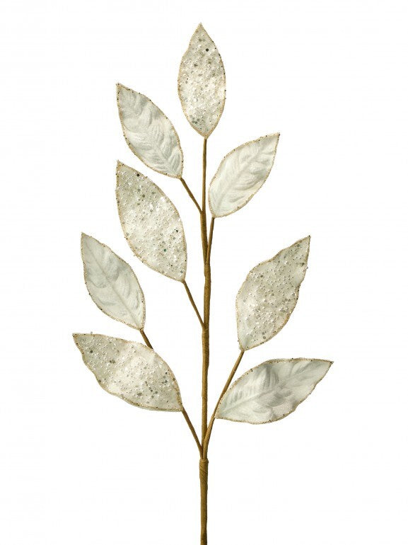29" PEARL VELVET MAGNOLIA LEAF SPRAY CREAM