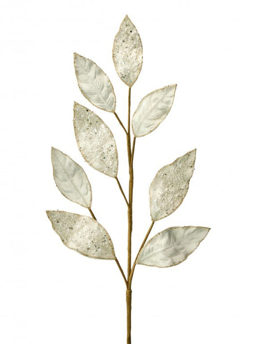 29" PEARL VELVET MAGNOLIA LEAF SPRAY CREAM