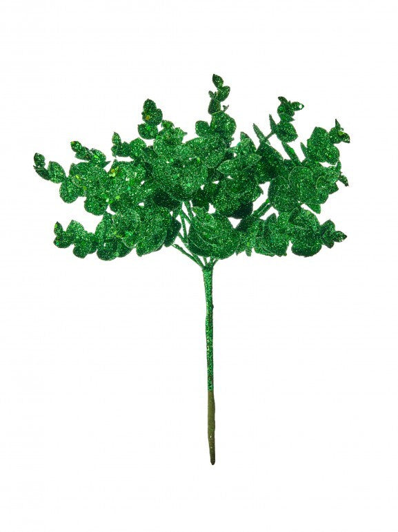 11" GLITTER MINI EUCLYPTUS BUSH GRN