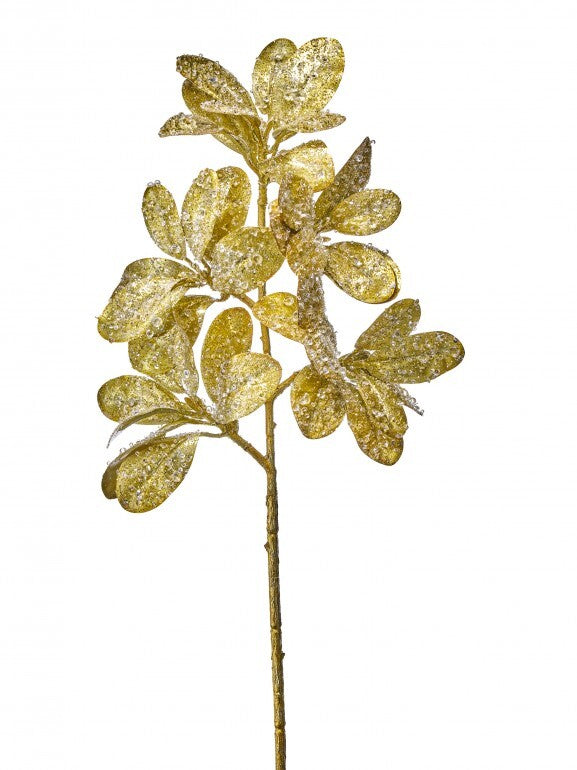 27" ICED METALLIC PODOCARPUS SPRAY CHAM