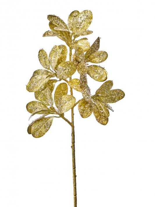 27" ICED METALLIC PODOCARPUS SPRAY CHAM