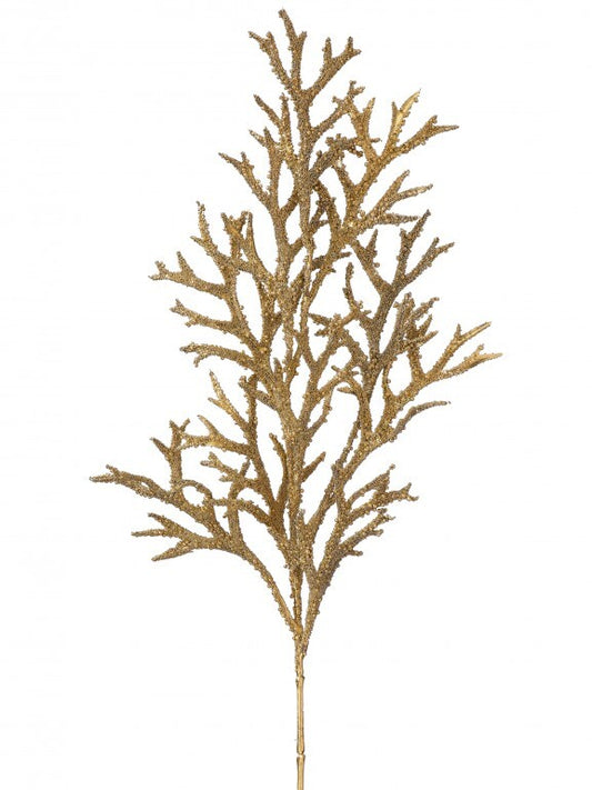 31"METALLIC BEADED LYPACODIUM SPRAY GOLD