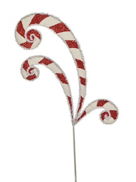26" METAL CANDY CANE SCROLL STEM RDWH