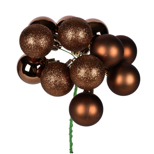 12" Mocha Ball Ornament Pick