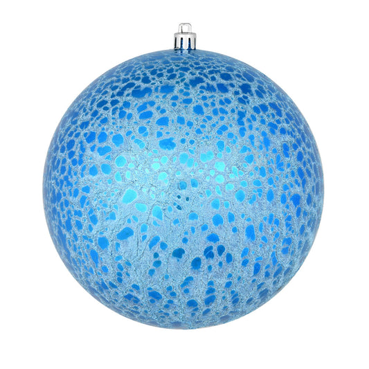 6" Blue Crackle Ball Ornament