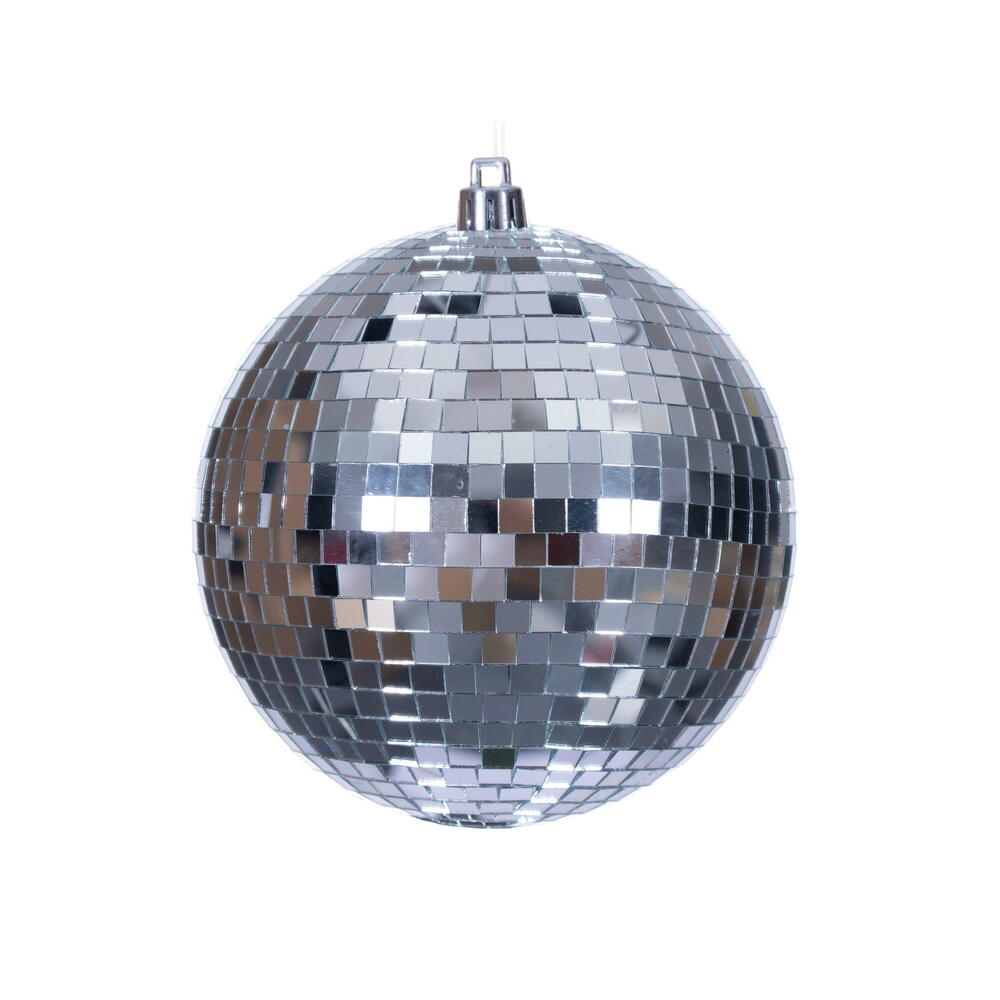 4" Silver Mirror Ball - Burlap and Bling Decor