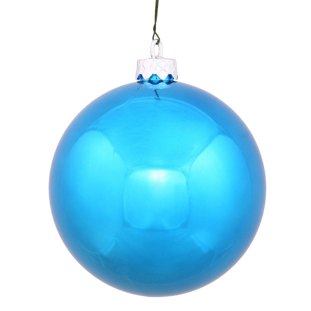 4.75" Turquoise Shiny Ball Ornament