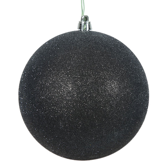 4" Black Glitter Ball