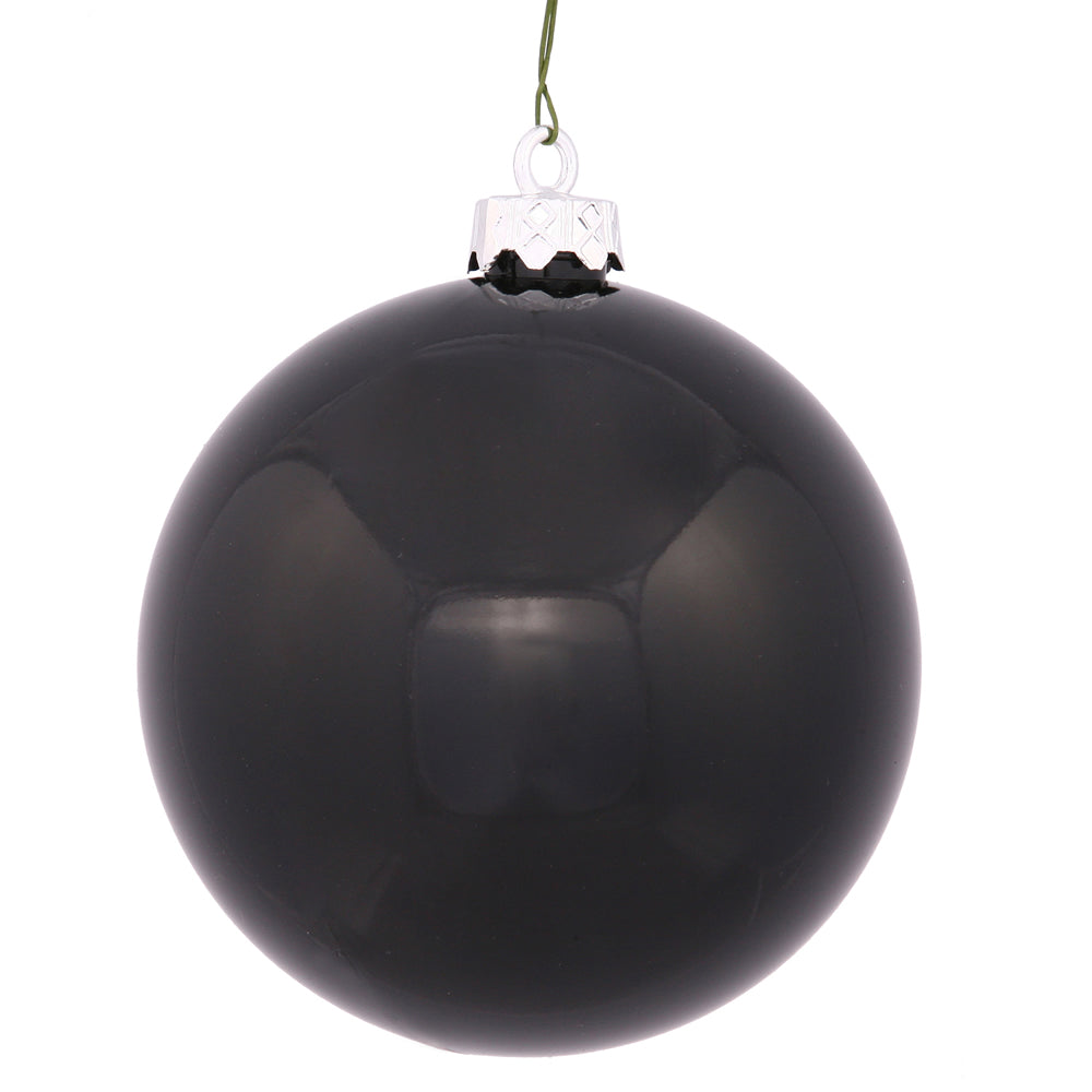 4.75" Black Shiny Ball - Burlap and Bling Decor