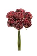 VINTAGE ROSE BUNDLE, 13.5", BURGUNDY - Burlap and Bling Decor