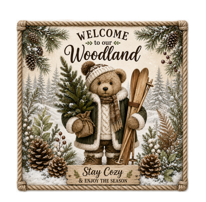 Snowy Bear Woodland 12"