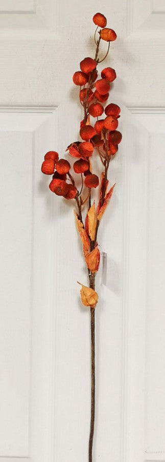 35IN CRAB APPLE SPRAY ORANGE - Burlap and Bling Decor