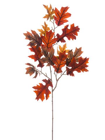 33" Velvet Oak Leaf Spray Burgundy Brown - Burlap and Bling Decor