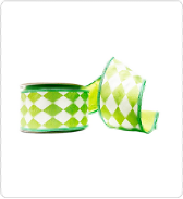 Green Diamond 2.5"x 10Y Double Sided Wired Ribbon - Burlap and Bling Decor