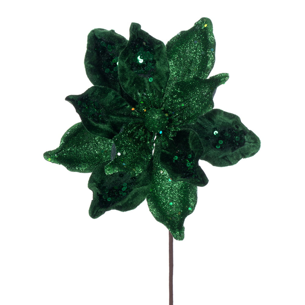 8"Midnight Green Deluxe Magnolia Flower