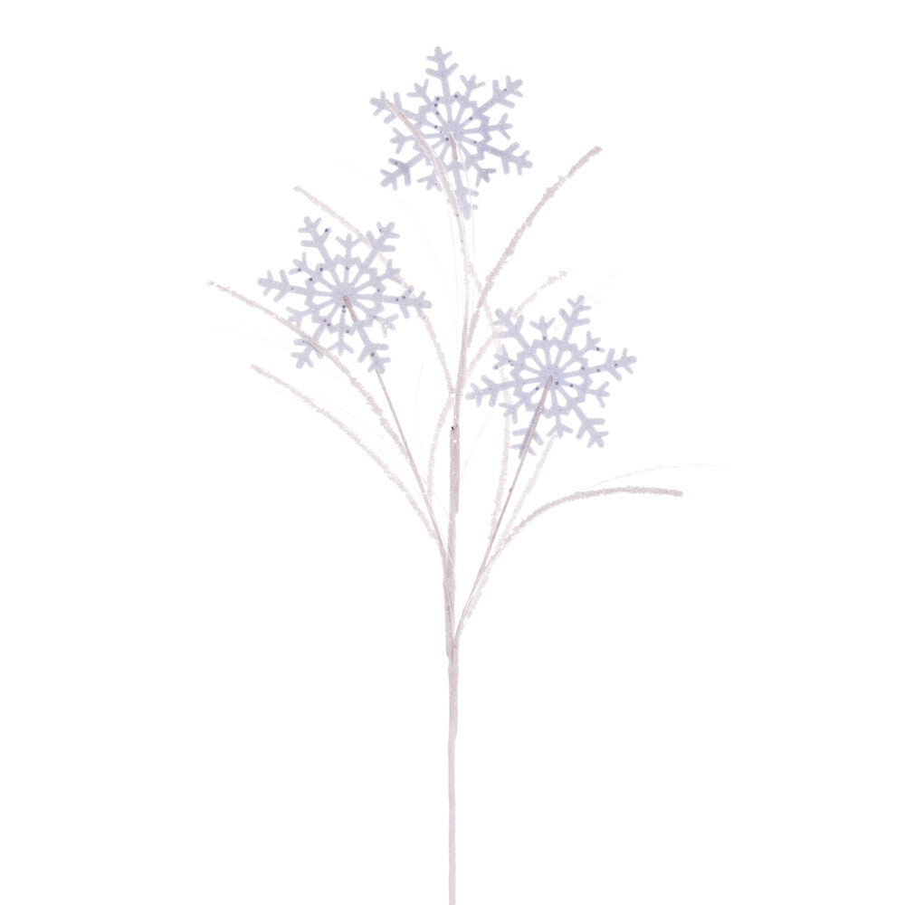 31" White Snowflake Glitter Spray