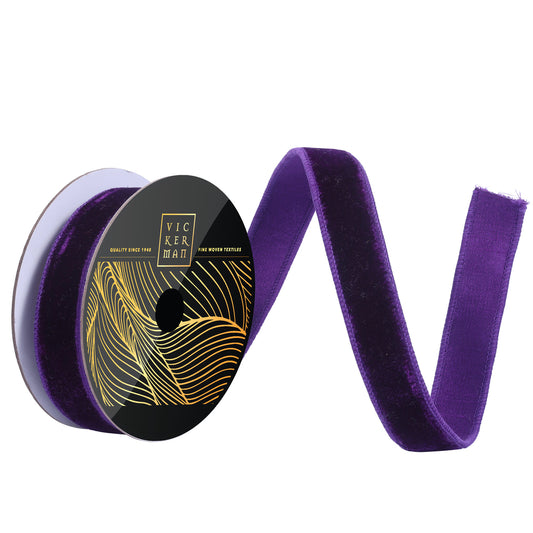 1"x10yd Plum Velvet Dupion Ribbon - Burlap and Bling Decor