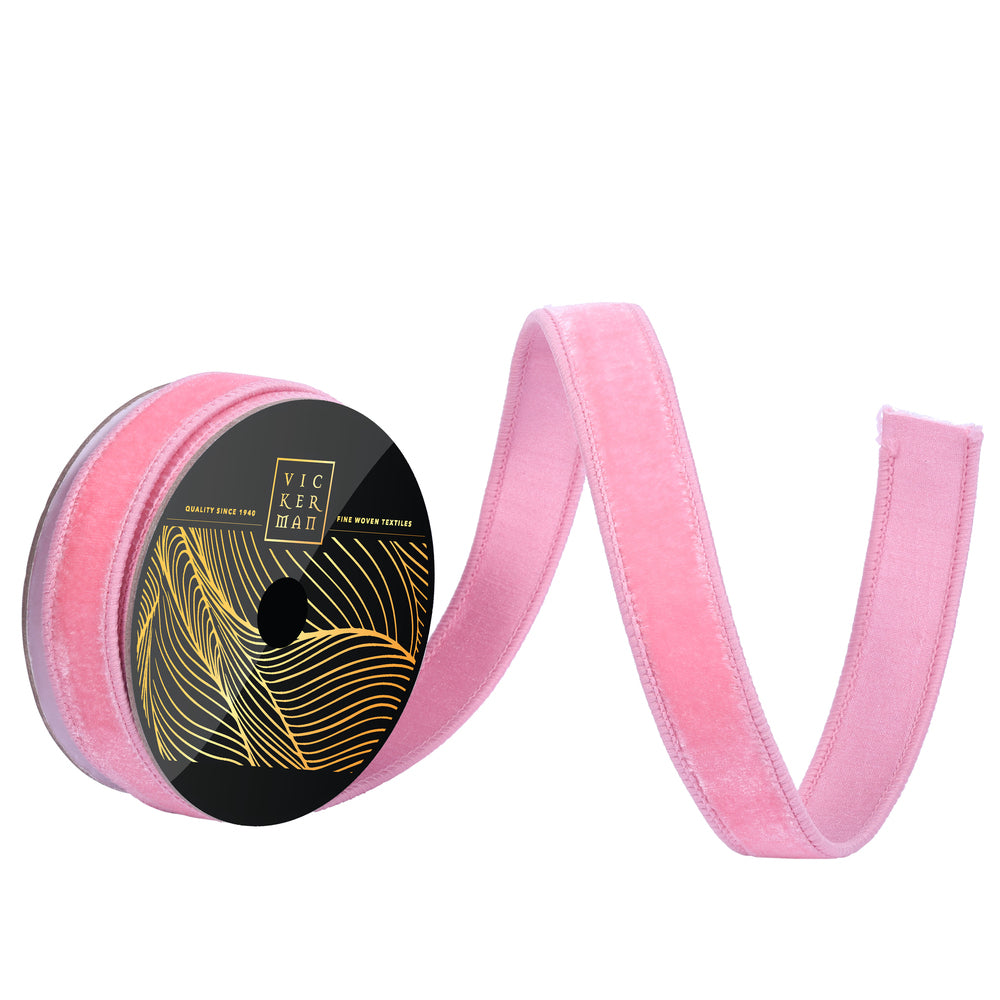 1"x10yd Mauve Velvet Dupion Ribbon - Burlap and Bling Decor