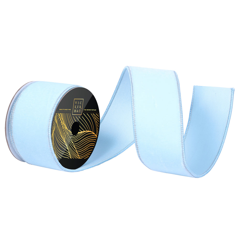 2.5"x10yd Baby Blue Velvet Dupion Rbbon