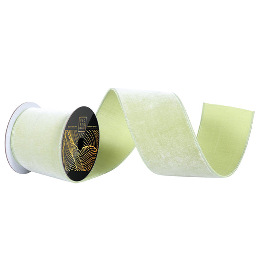 4"x10yd Celadon Velvet Dupion Ribbon