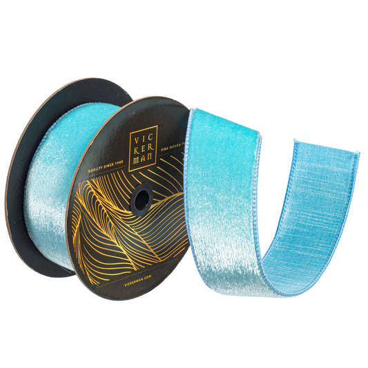 2.5"x10yd Baby Blue Velvet Luster Rbbon