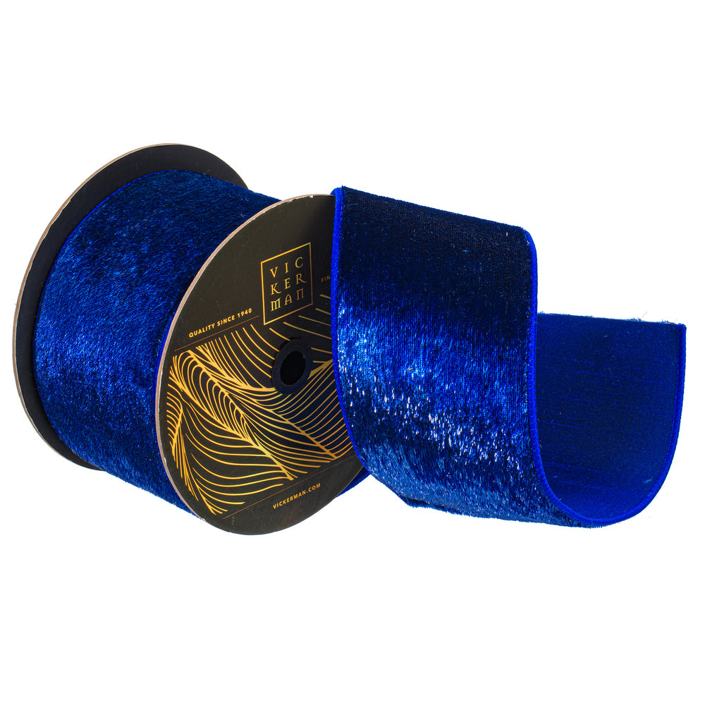 4"x10yd Cobalt Velvet Luster Ribbon