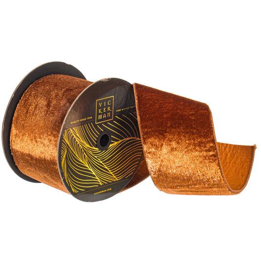 4"x10yd Mocha Velvet Luster Ribbon