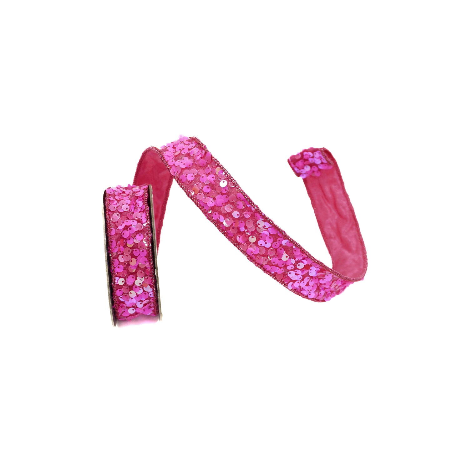 1"X10YD FLASHY SEQUINS HOT PINK Ribbon