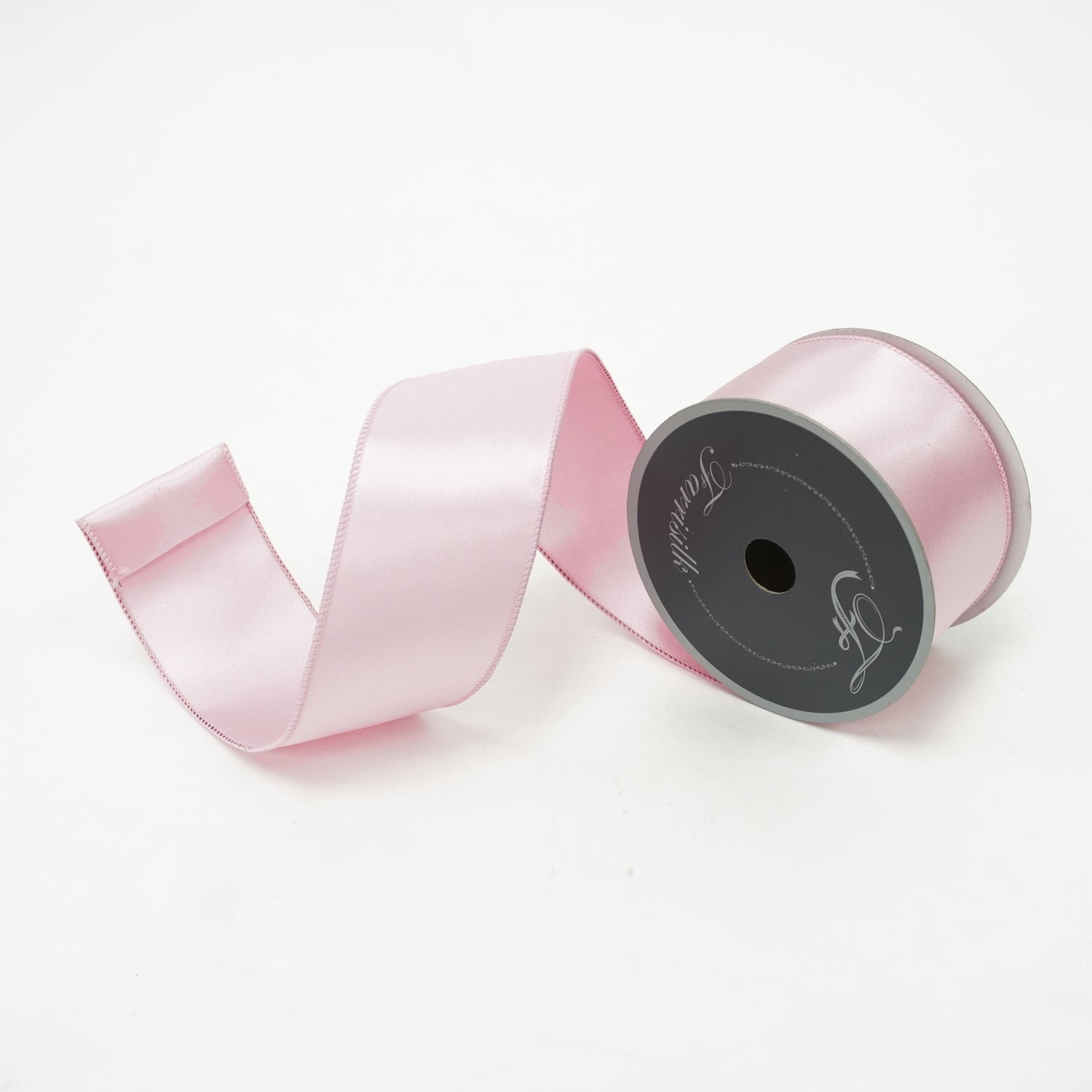 2.5"X5YD SATIN LIGHT PINK FARRISILK - Burlap and Bling Decor