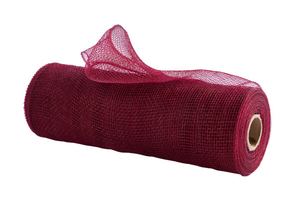 10"X10YD MESH BURGUNDY - Burlap and Bling Decor