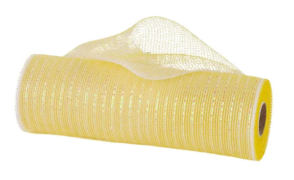 10.25"X10YD IRID FOIL MESH IRID PASTEL Yellow - Burlap and Bling Decor