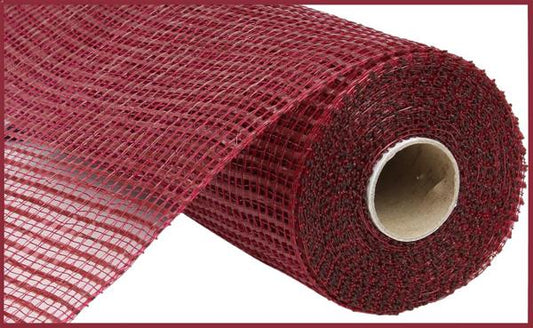 10"X10YD HORIZONTAL WIDE STRIPE MESH BURGUNDY - Burlap and Bling Decor