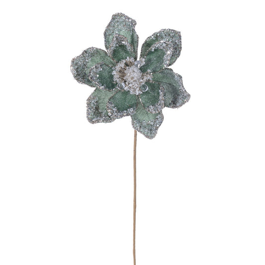 Seafoam Iced Poinsettia 8.5" Flower