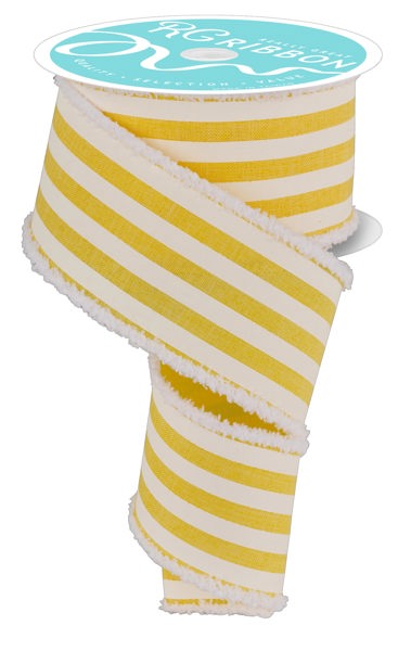 2.5"X10YD VERTICAL STRIPE/DRIFT YELLOW/WHITE