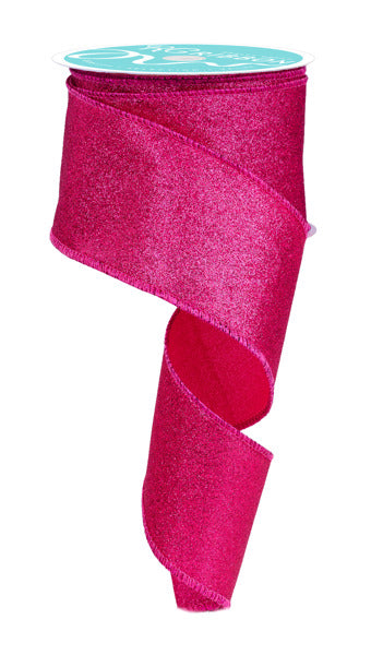 2.5"X10YD SHIMMER GLITTER HOT PINK - Burlap and Bling Decor