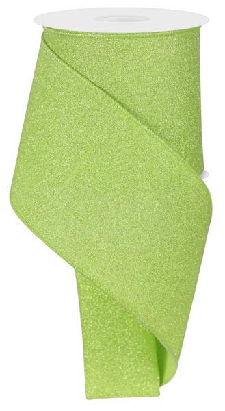 4"X10YD FINE GLITTER ON ROYAL BRIGHT GREEN - Burlap and Bling Decor