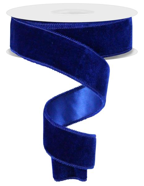 1.5"X10YD DELUXE VELVET/SATIN BACKING-Royal Blue