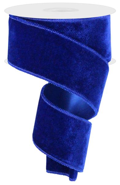 2.5"X10YD DELUXE VELVET/SATIN BACKING ROYAL BLUE