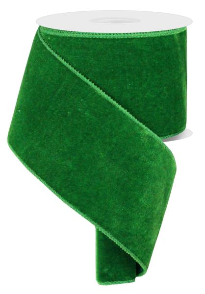 4"X10YD DELUXE VELVET/SATIN BACKING EMERALD GREEN - Burlap and Bling Decor