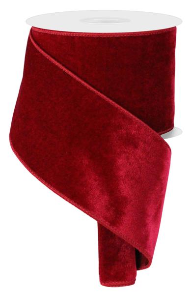 4"X10YD DELUXE VELVET/SATIN BACKING CRANBERRY - Burlap and Bling Decor