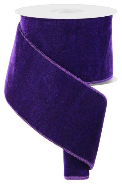 4"X10YD DELUXE VELVET/SATIN BACKING PURPLE - Burlap and Bling Decor