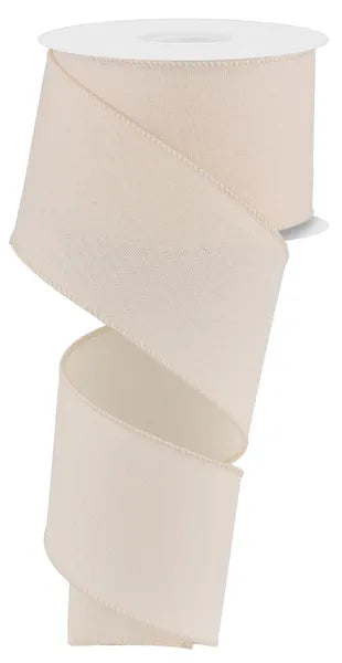 2.5"X10YD CRYSTAL SHINE IVORY/CREAM WIRED RIBBON - Burlap and Bling Decor